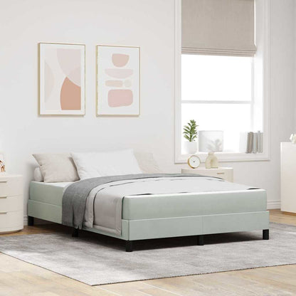 Boxspringbett Mit Matratze Samt Hellgrau
