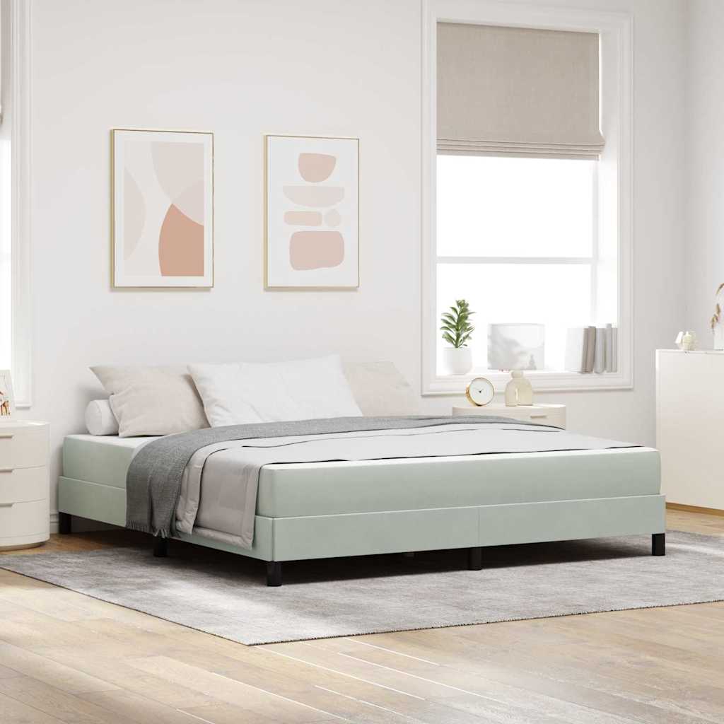 Boxspringbett Mit Matratze Samt Hellgrau