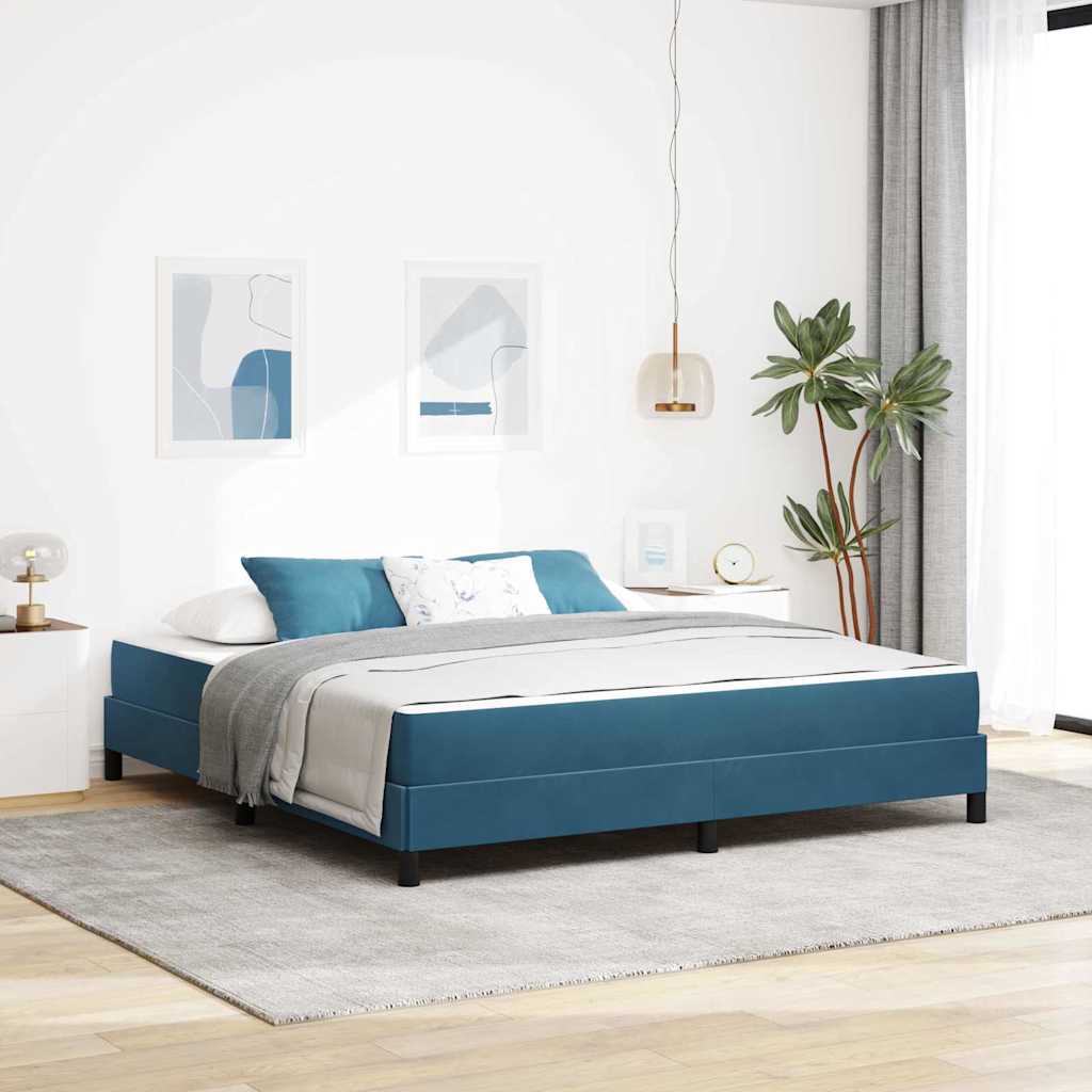 Boxspringbett Mit Matratze Samt Dunkelblau