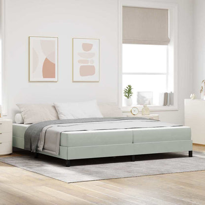 Boxspringbett Mit Matratze Samt Hellgrau