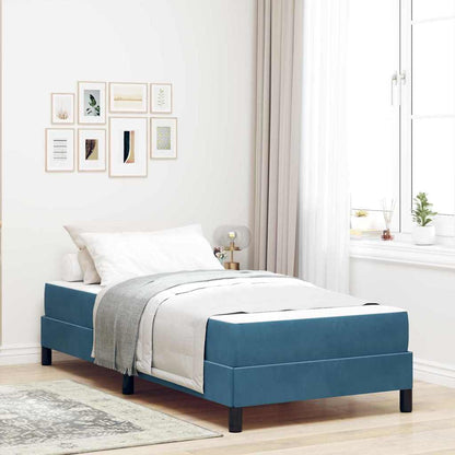 Boxspringbett Mit Matratze Samt Dunkelblau