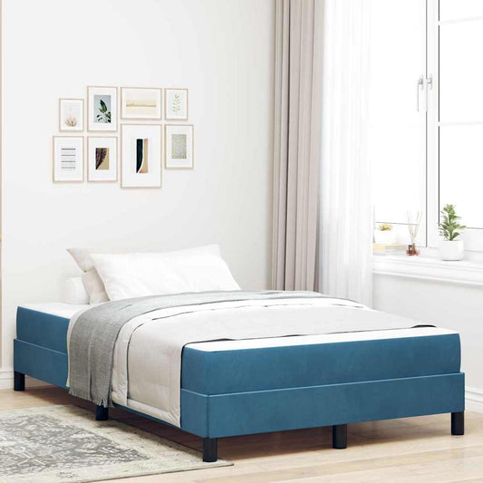 Boxspringbett Mit Matratze Samt Dunkelblau