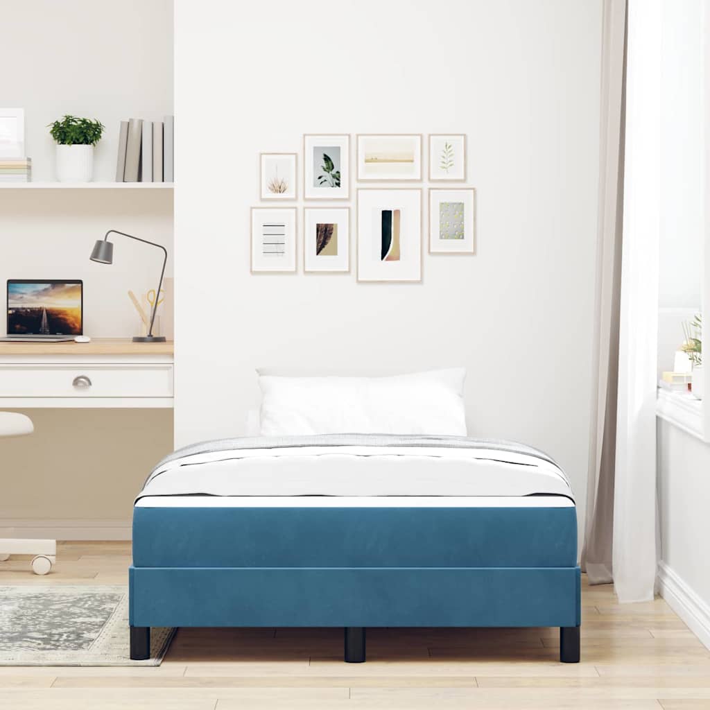Boxspringbett Mit Matratze Samt Dunkelblau