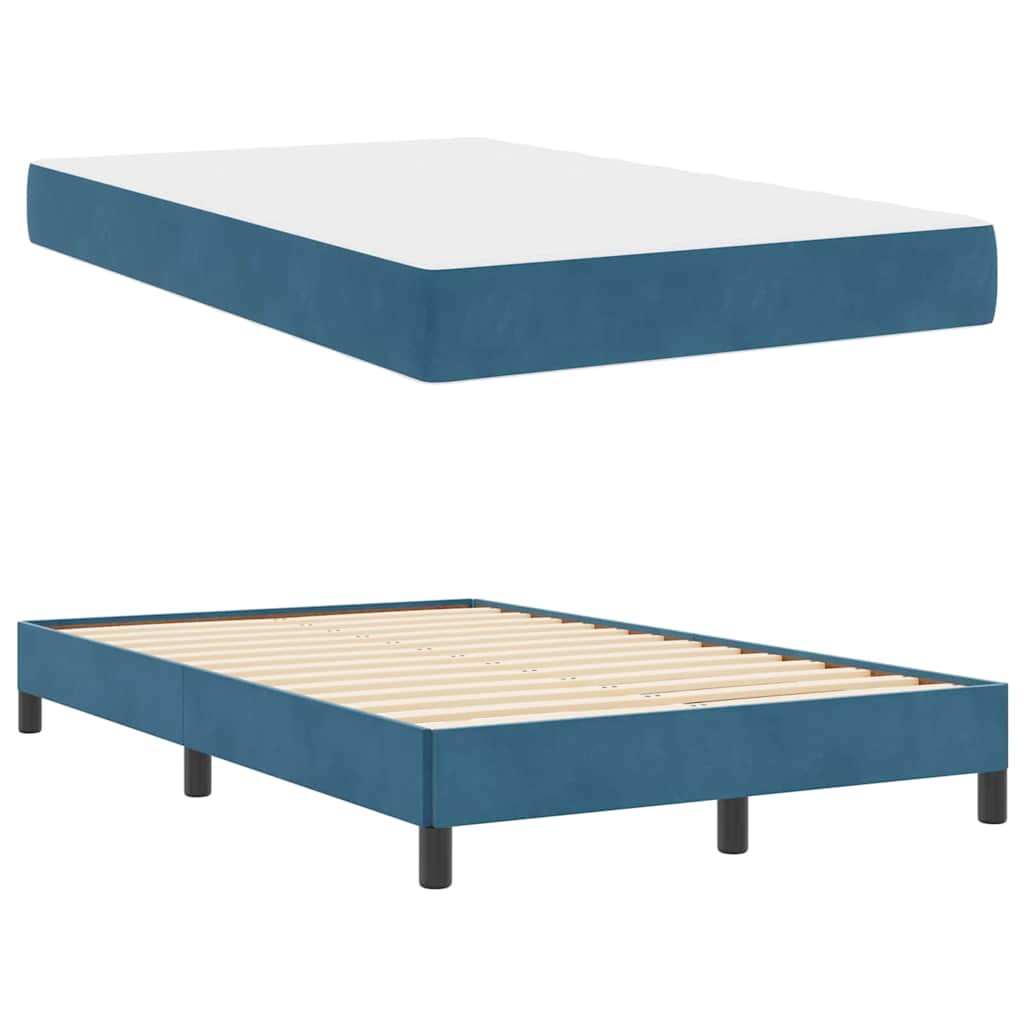 Boxspringbett Mit Matratze Samt Dunkelblau