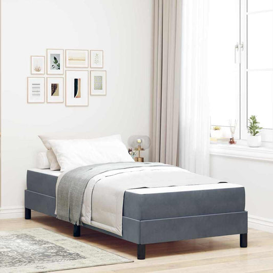 Boxspringbett Mit Matratze Samt Dunkelgrau