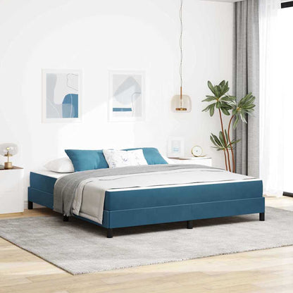 Boxspringbett Mit Matratze Samt Dunkelblau