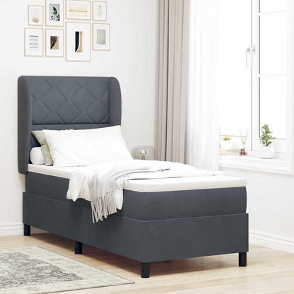 Boxspringbett Mit Matratze Samt Dunkelgrau