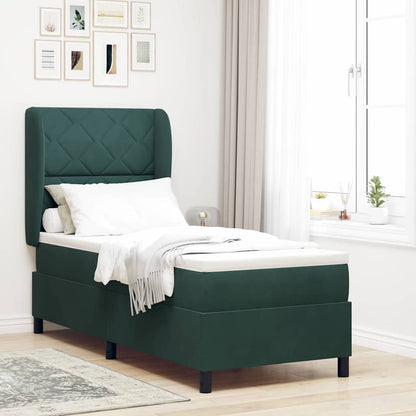 Boxspringbett Mit Matratze Samt Dunkelgrün