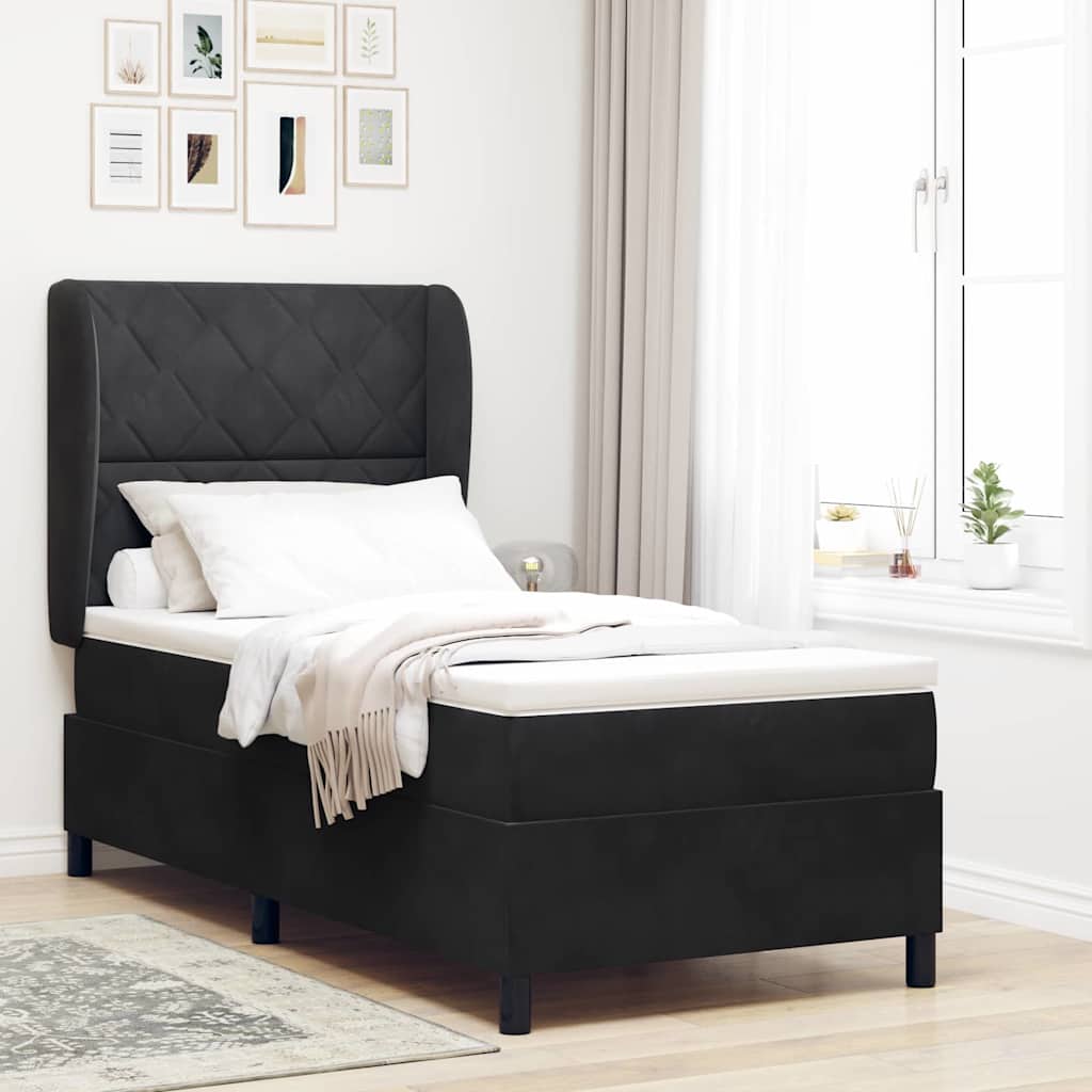 Boxspringbett Mit Matratze Samt Schwarz