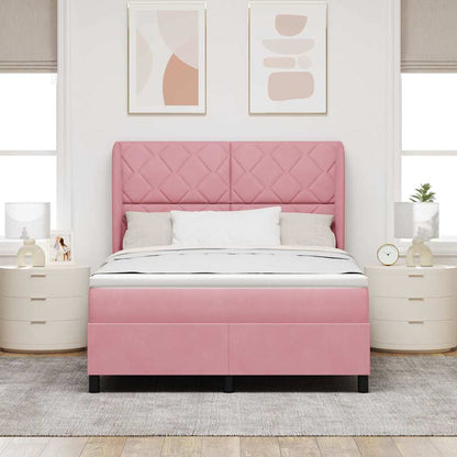 Boxspringbett Mit Matratze Samt Rosa