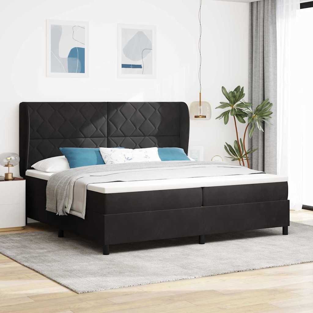 Boxspringbett Mit Matratze Samt Schwarz