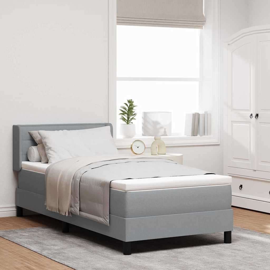 Boxspringbett Mit Matratze Stoff Hellgrau