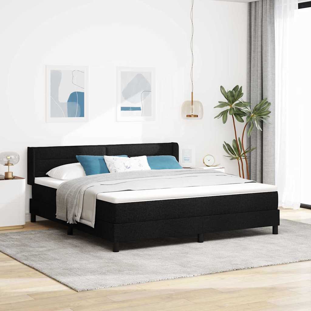 Boxspringbett Mit Matratze Stoff Schwarz