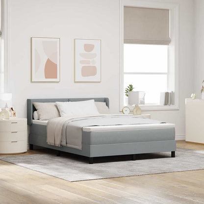 Boxspringbett Mit Matratze Stoff Hellgrau