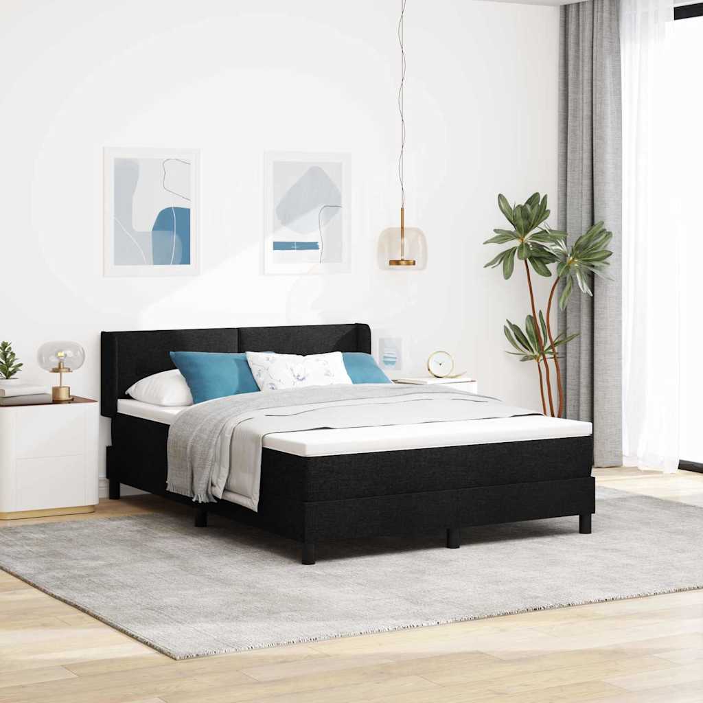 Boxspringbett Mit Matratze Stoff Schwarz