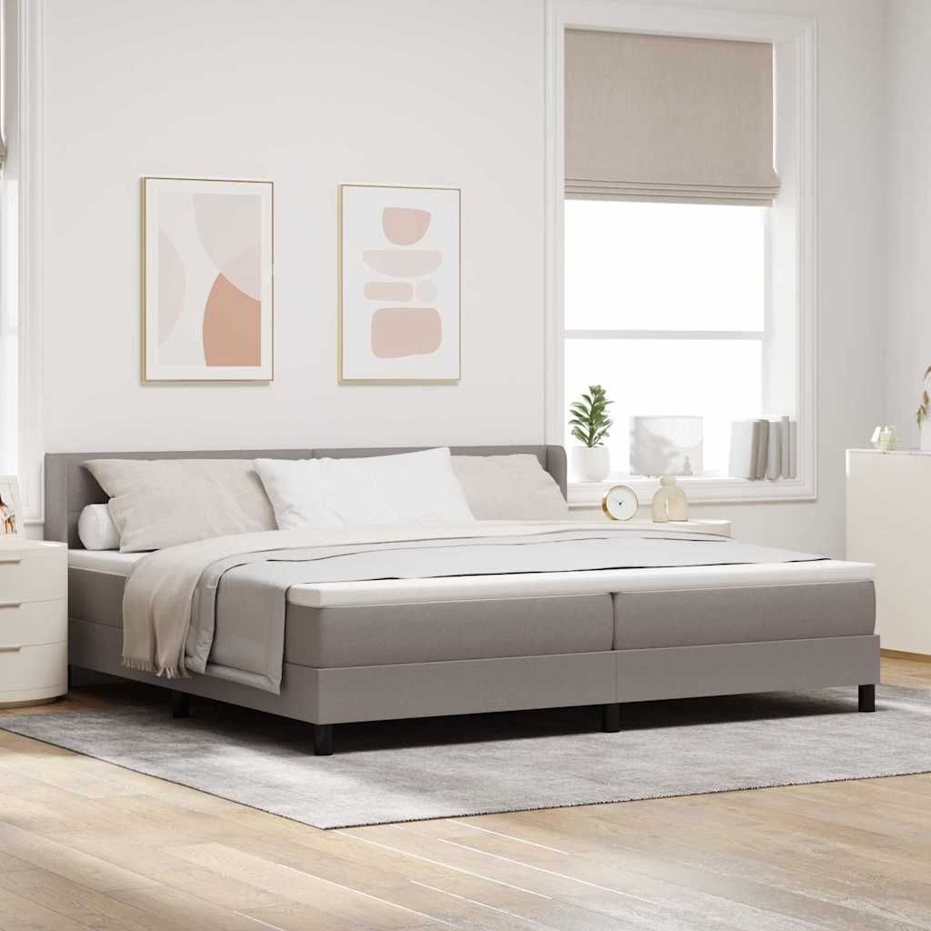 Boxspringbett Mit Matratze Stoff Taupe