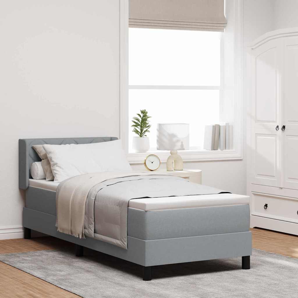 Boxspringbett Mit Matratze Stoff Hellgrau