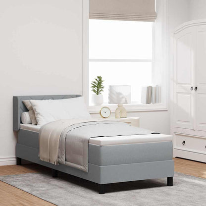 Boxspringbett Mit Matratze Stoff Hellgrau