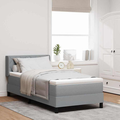 Boxspringbett Mit Matratze Stoff Hellgrau