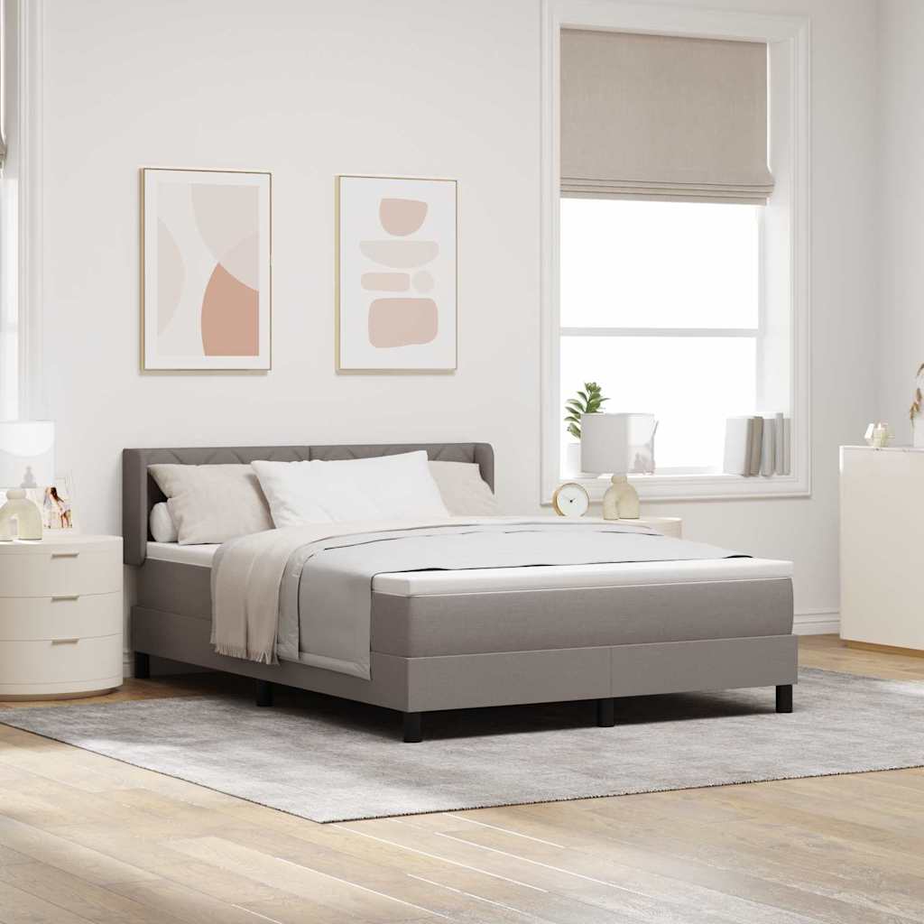 Boxspringbett Mit Matratze Stoff Taupe