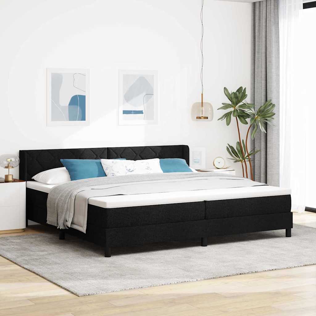Boxspringbett Mit Matratze Stoff Schwarz