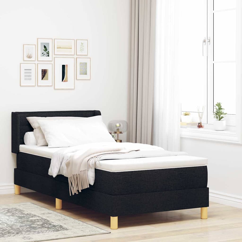 Boxspringbett Mit Matratze Stoff Schwarz