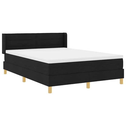 Boxspringbett Mit Matratze Schwarz 140 X 190 Cm Stoff Dunkelgrau