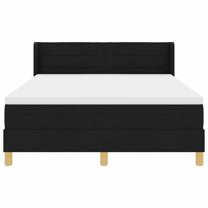 Boxspringbett Mit Matratze Schwarz 140 X 190 Cm Stoff Dunkelgrau