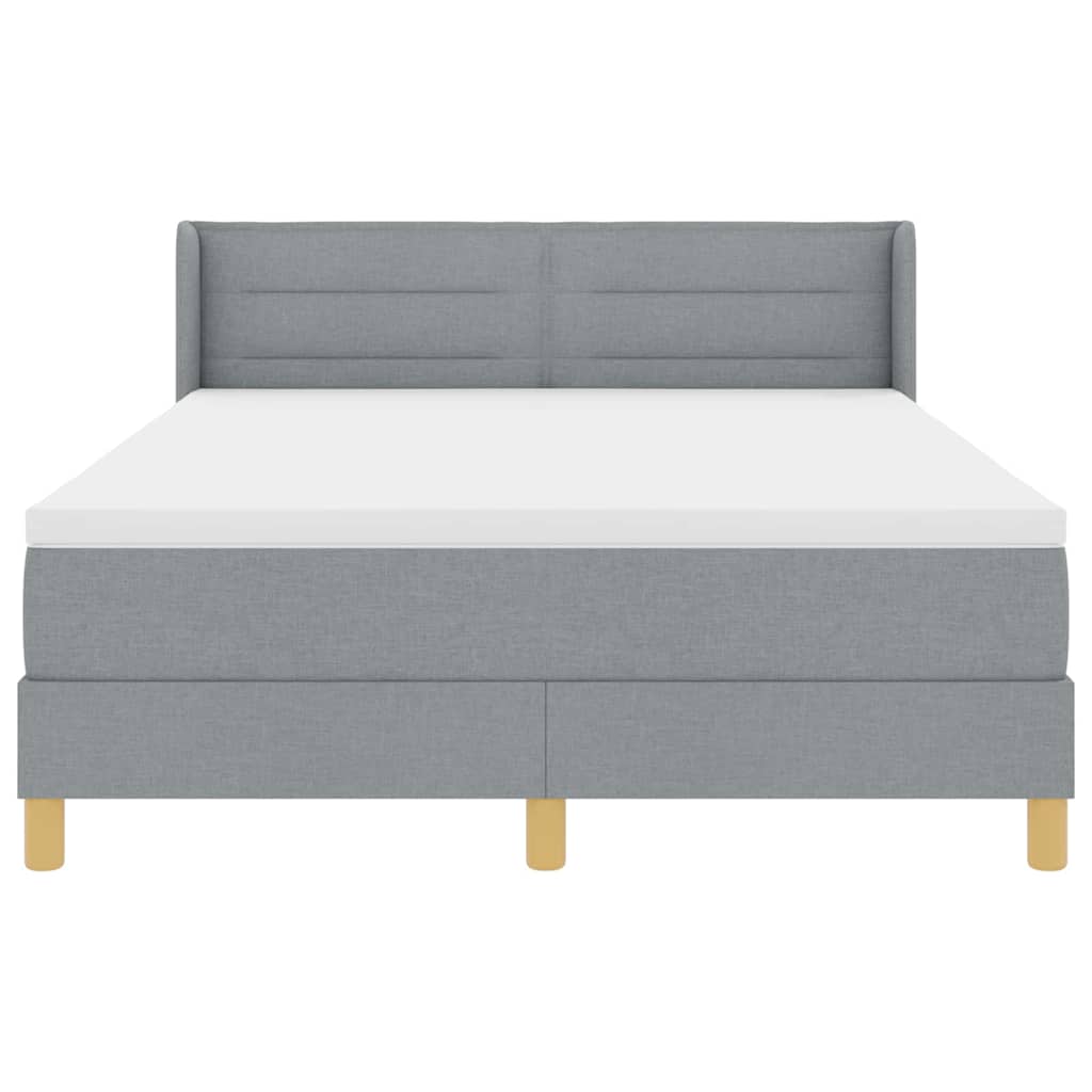 Boxspringbett Mit Matratze Stoff Hellgrau