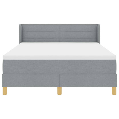 Boxspringbett Mit Matratze Stoff Hellgrau