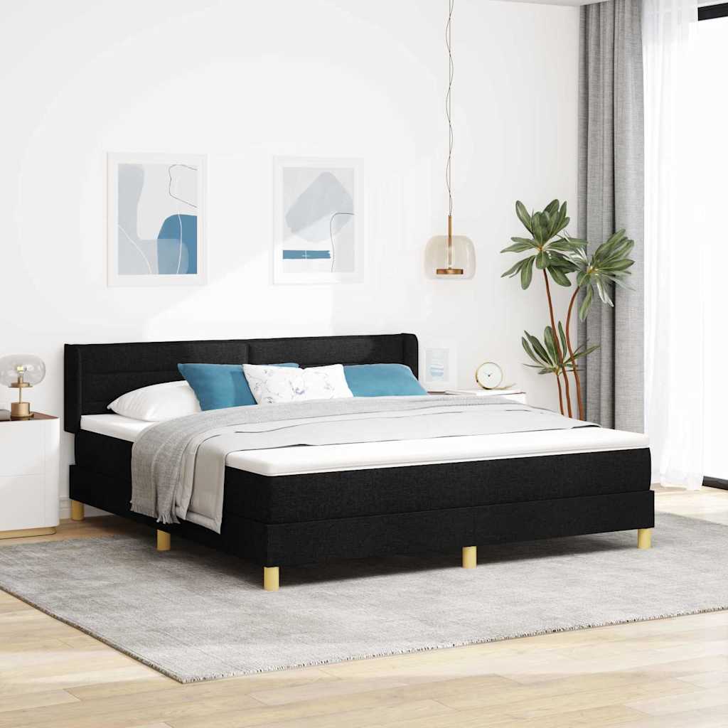 Boxspringbett Mit Matratze Stoff Schwarz