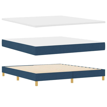 Boxspringbett Mit Matratze Stoff Blau