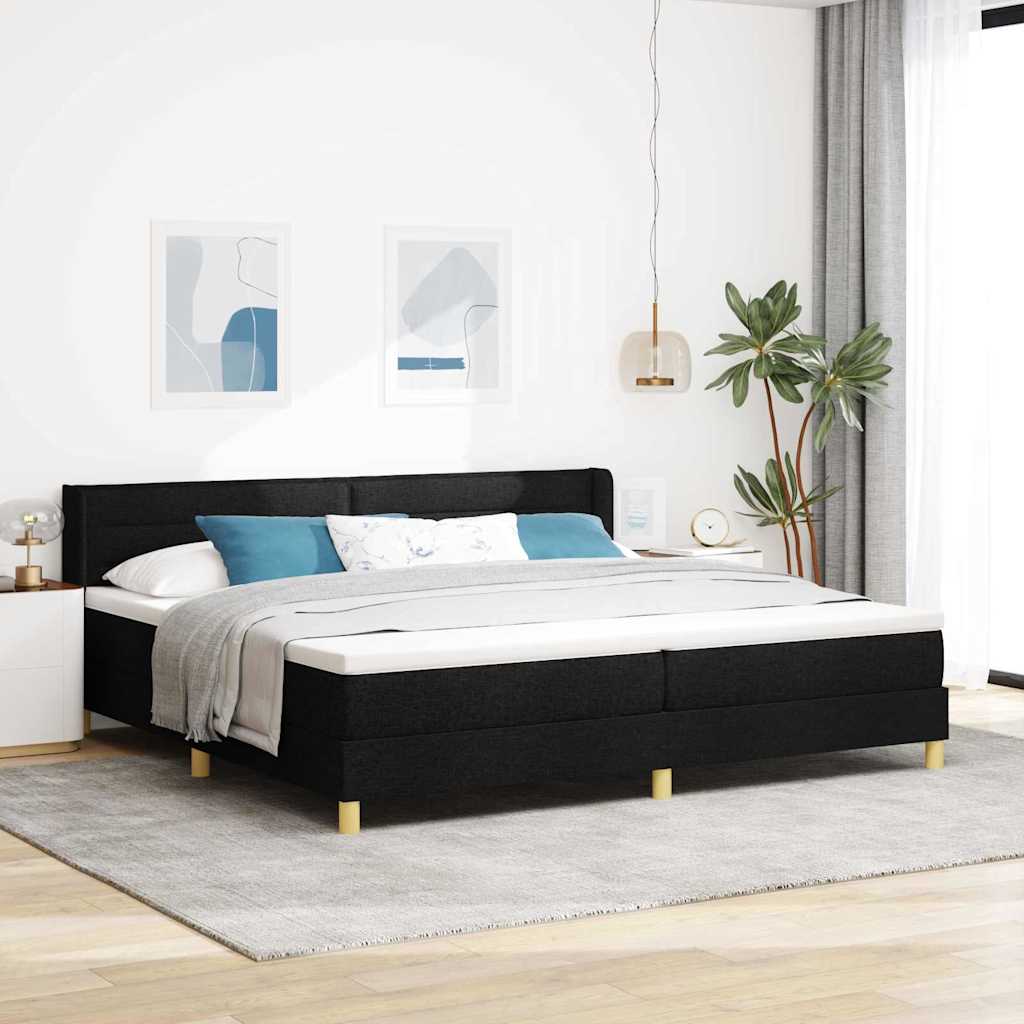 Boxspringbett Mit Matratze Stoff Schwarz