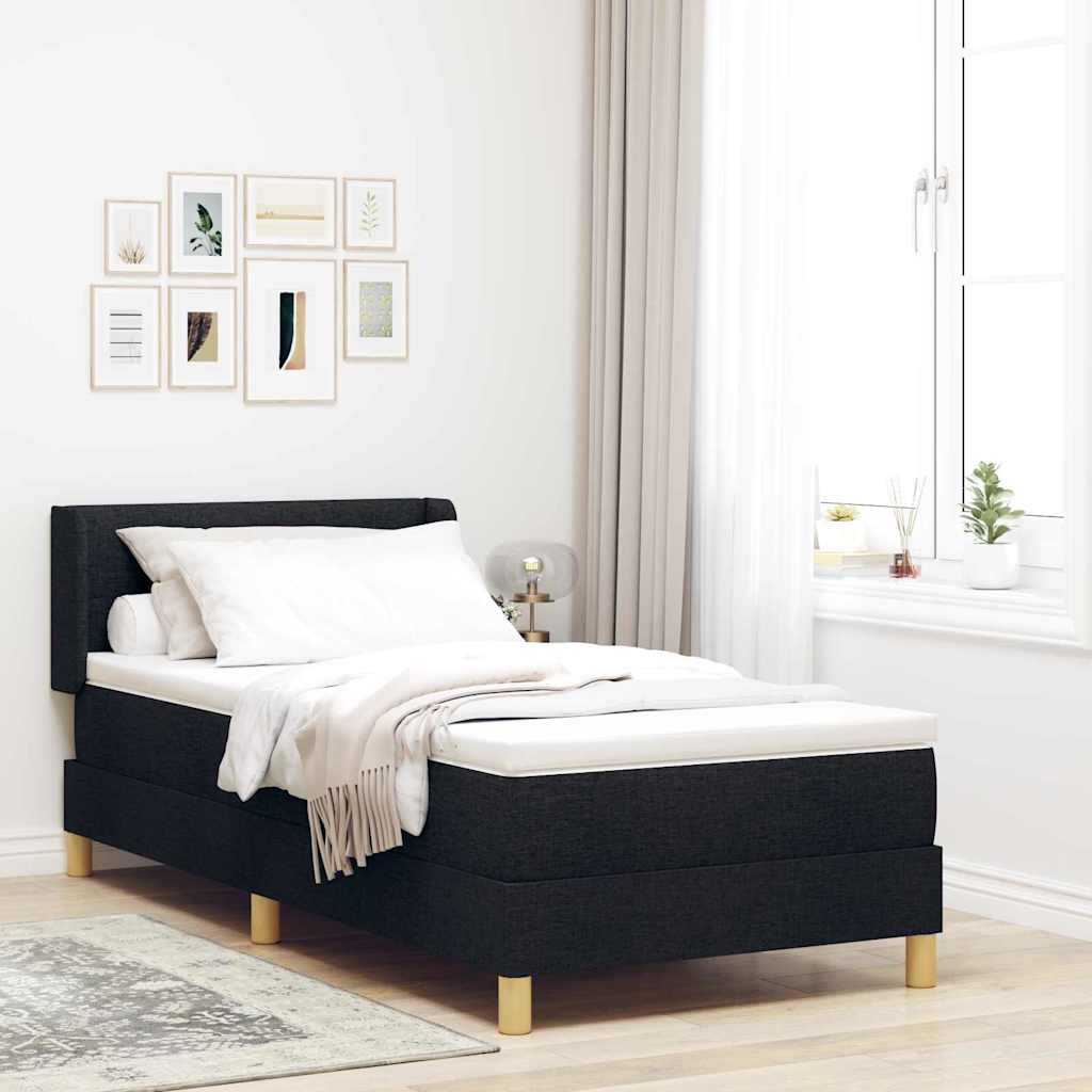 Boxspringbett Mit Matratze Stoff Schwarz