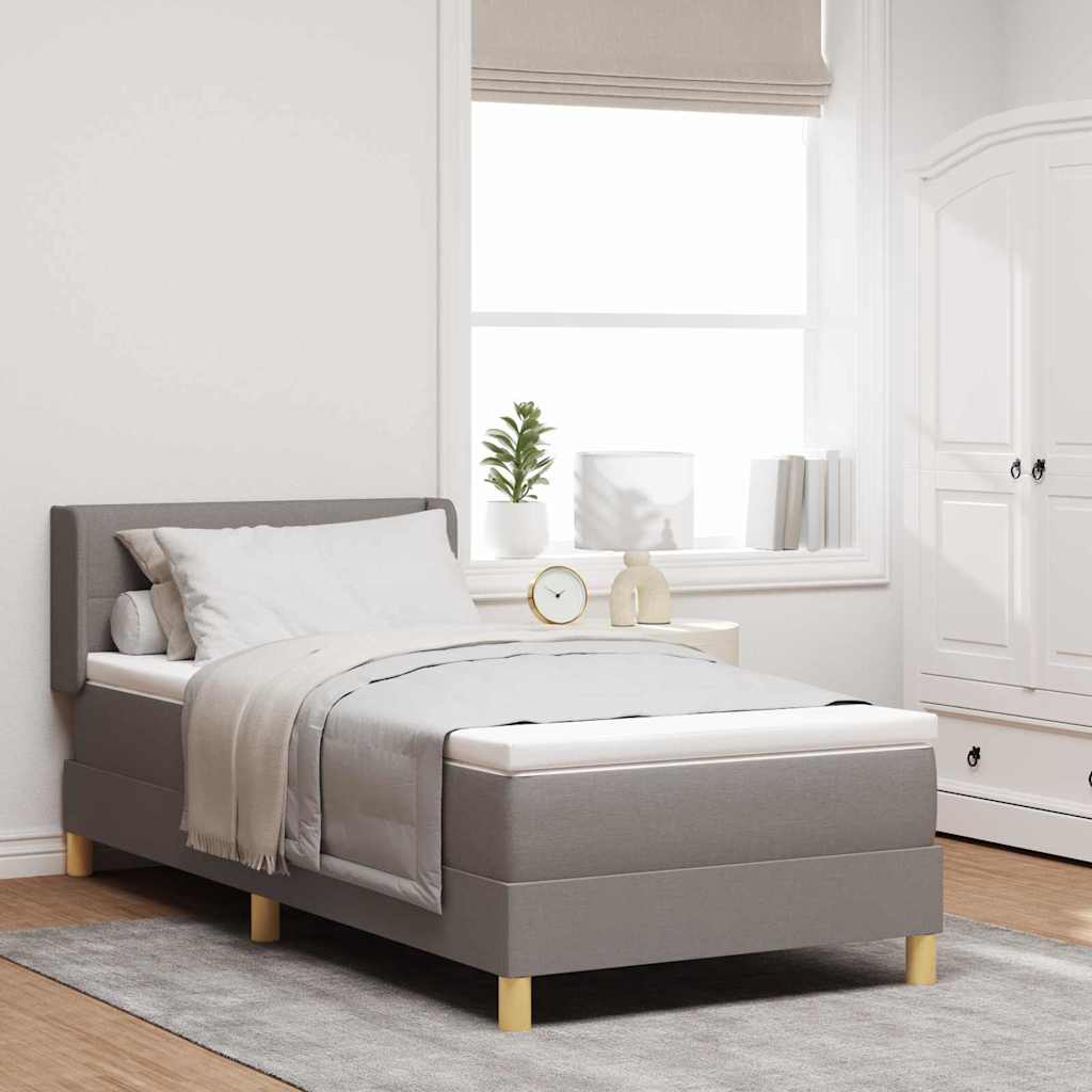 Boxspringbett Mit Matratze Stoff Taupe