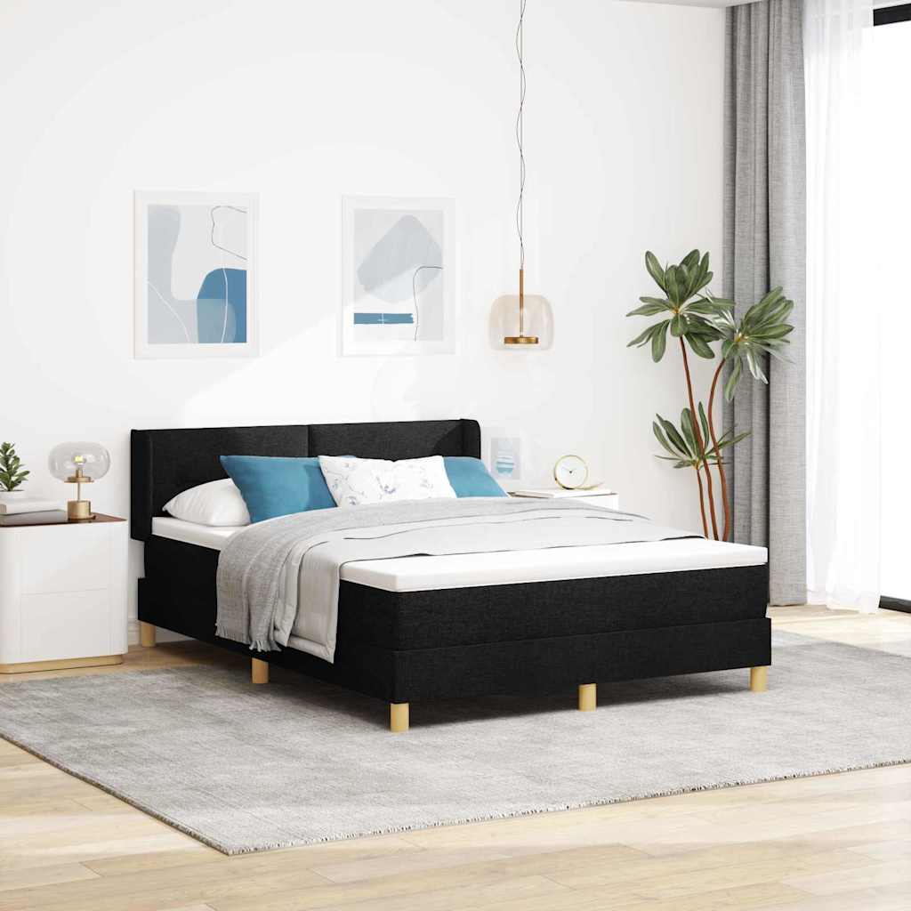 Boxspringbett Mit Matratze Stoff Schwarz