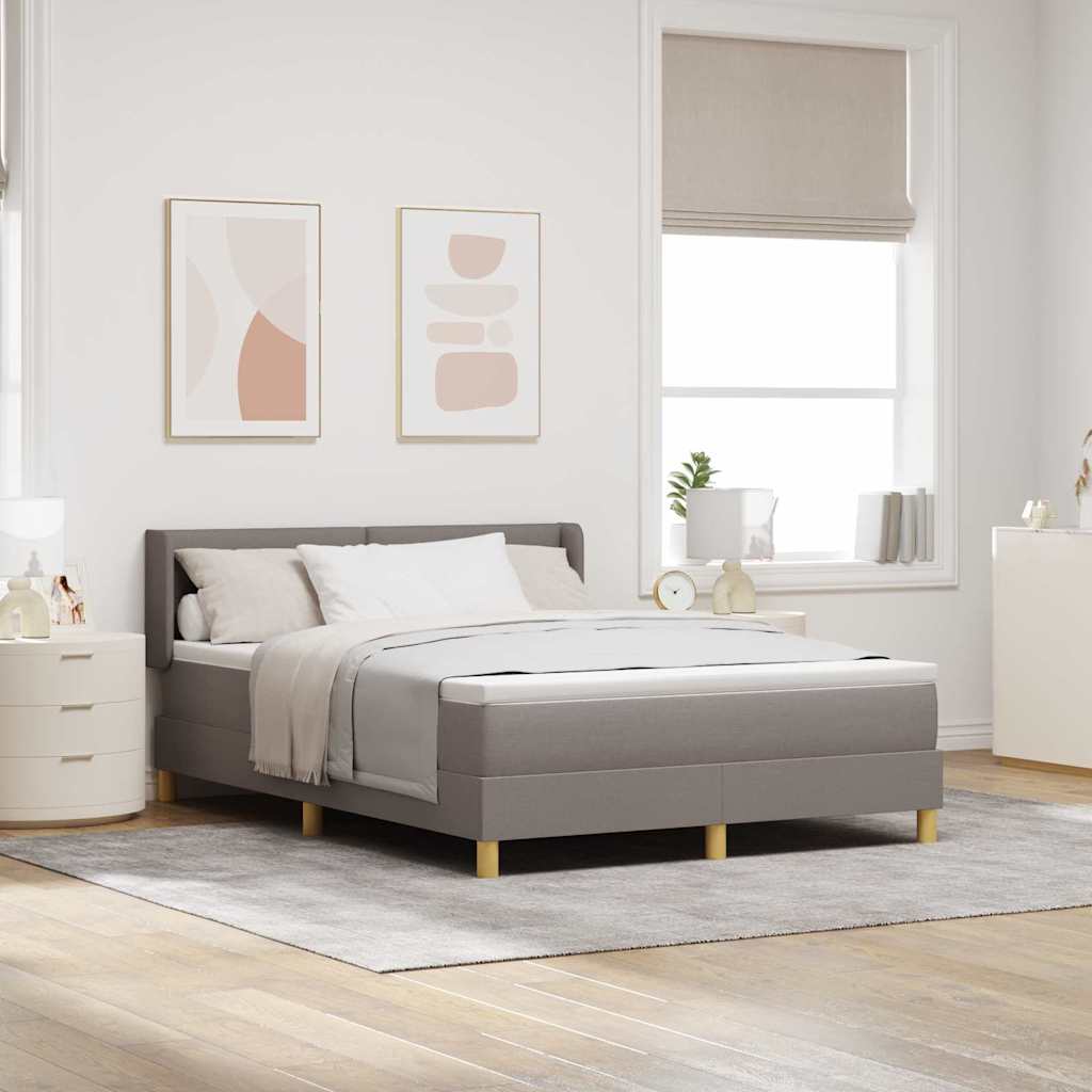 Boxspringbett Mit Matratze Stoff Taupe