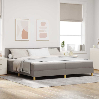 Boxspringbett Mit Matratze Stoff Taupe