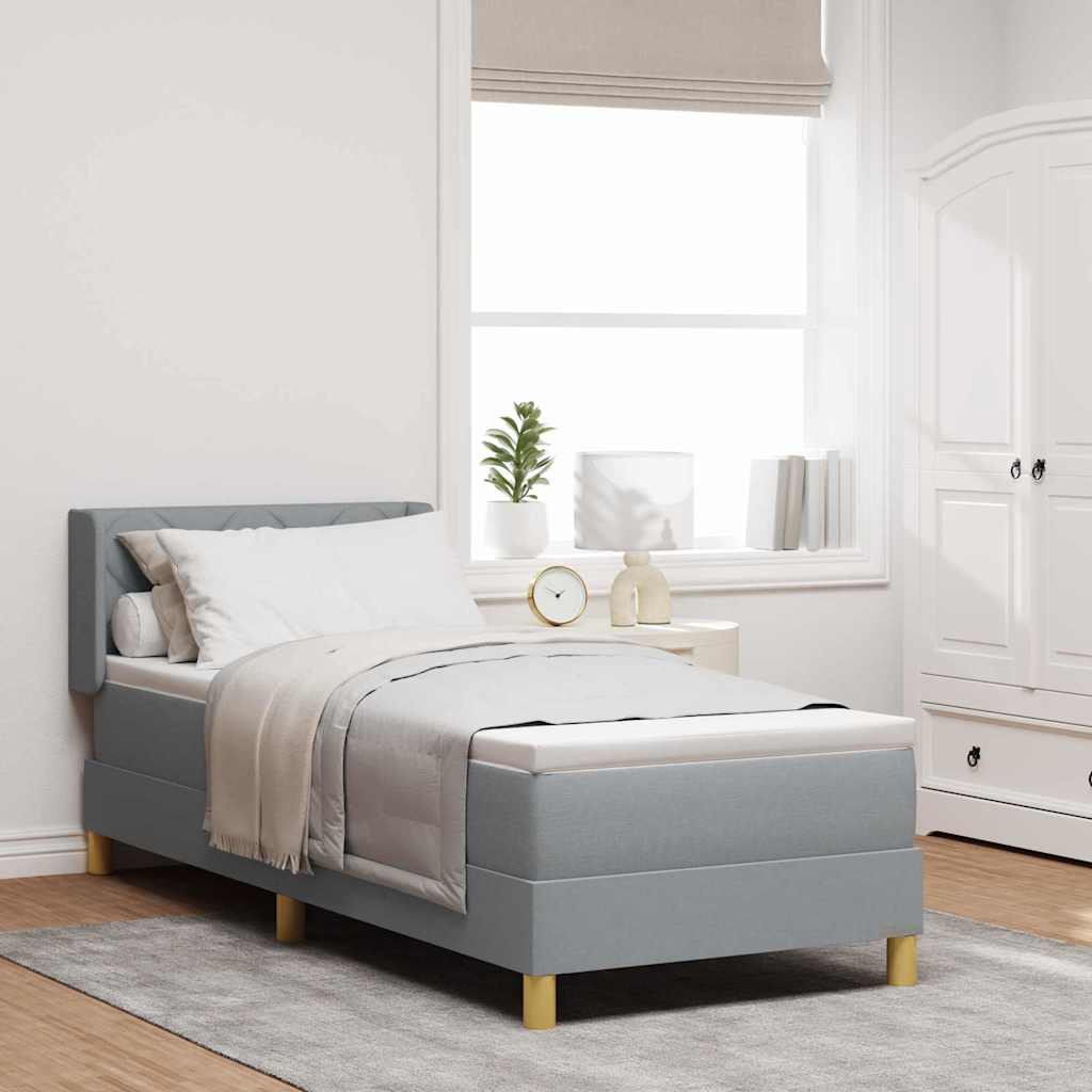 Boxspringbett Mit Matratze Stoff Hellgrau
