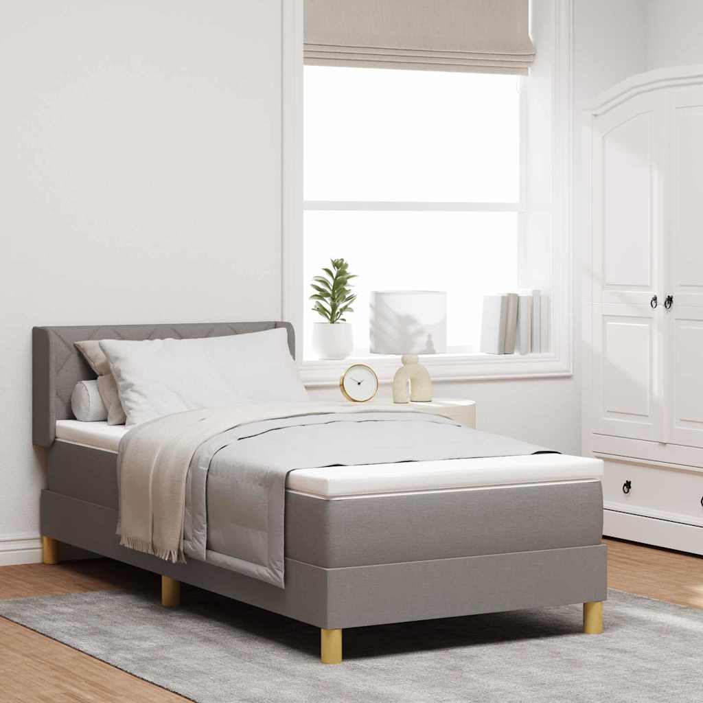 Boxspringbett Mit Matratze Stoff Taupe
