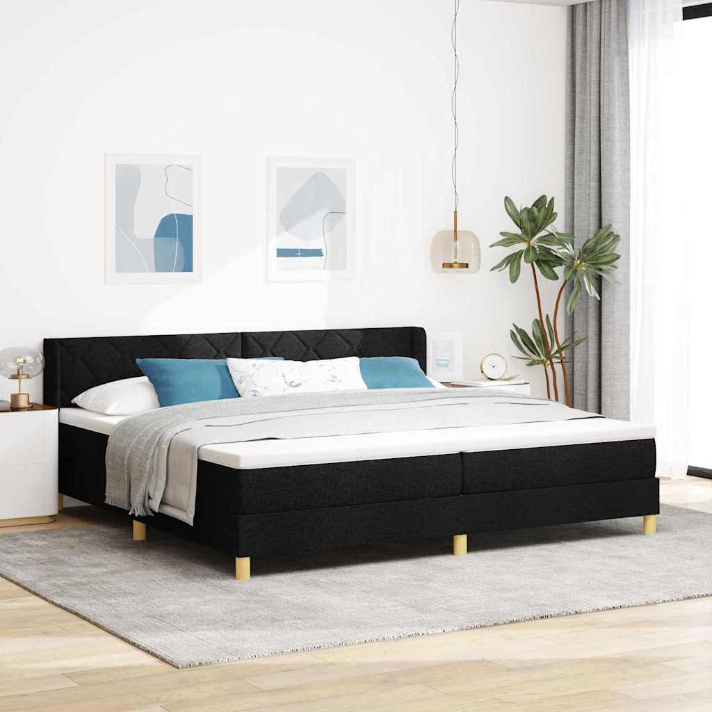 Boxspringbett Mit Matratze Stoff Schwarz