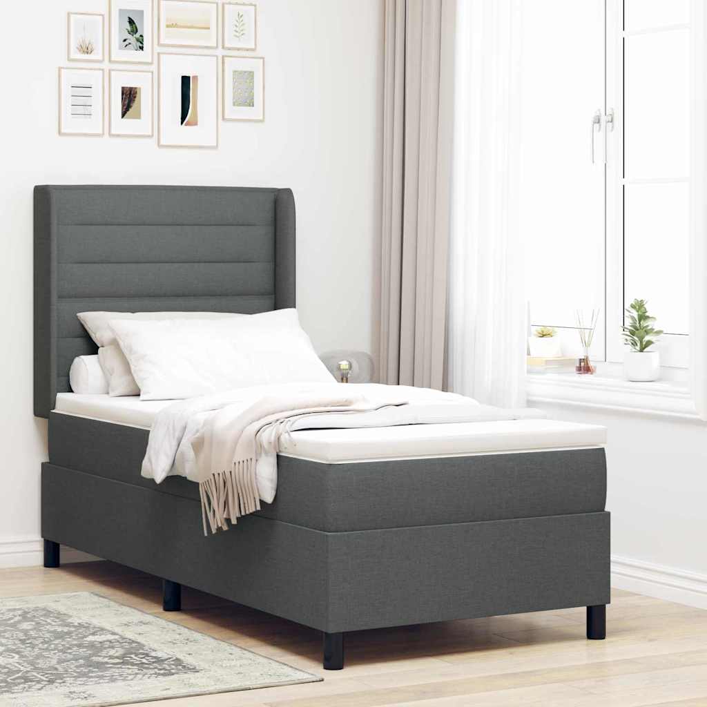 Boxspringbett Mit Matratze Stoff Dunkelgrau