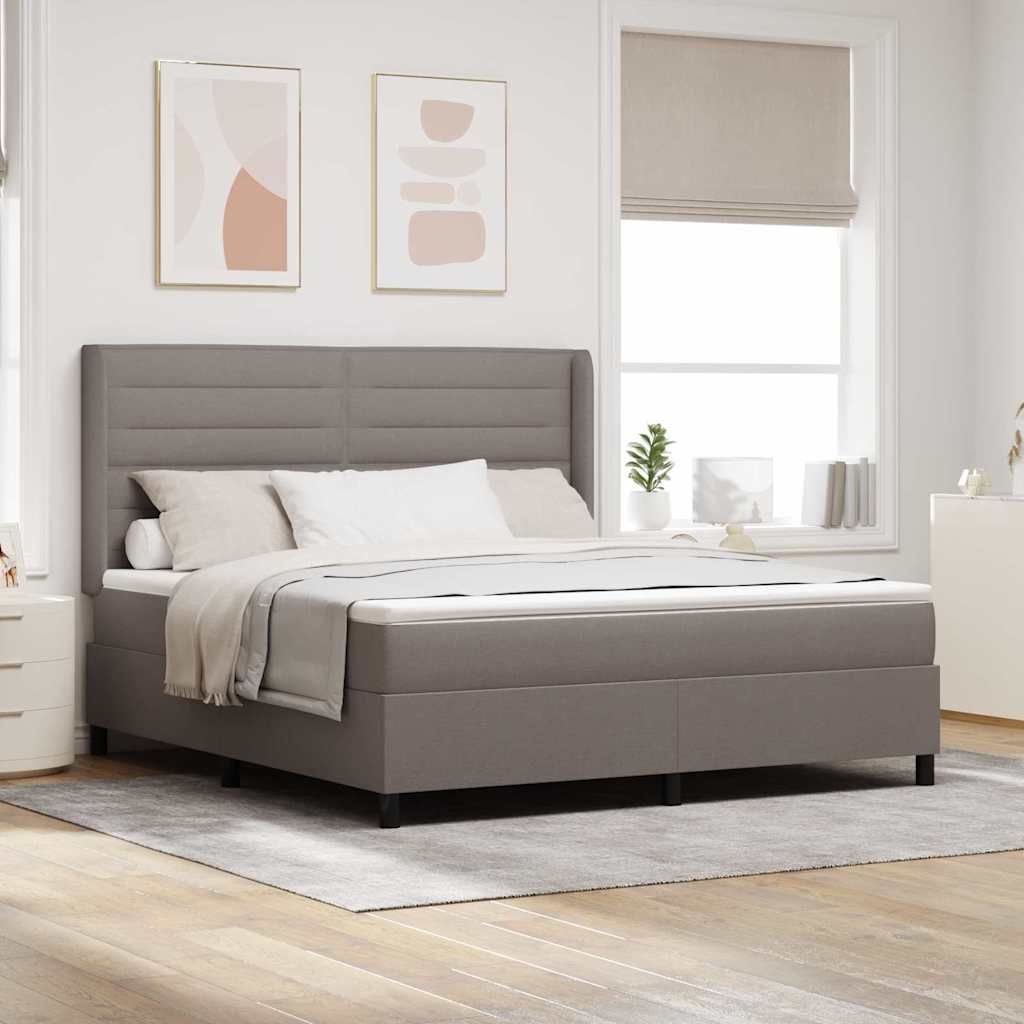 Boxspringbett Mit Matratze Stoff Taupe