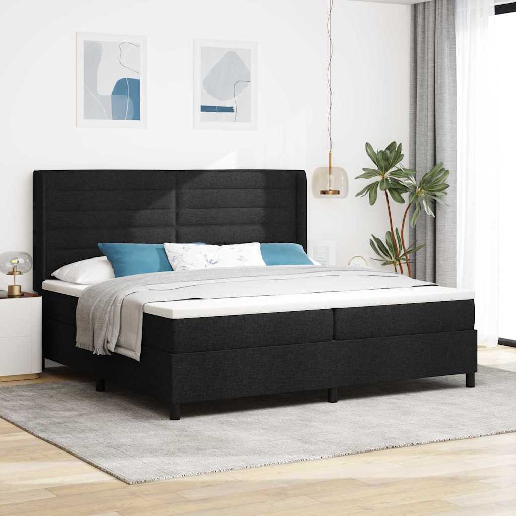 Boxspringbett Mit Matratze Stoff Schwarz