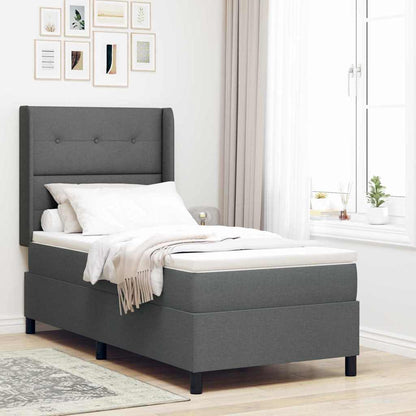 Boxspringbett Mit Matratze Stoff Dunkelgrau