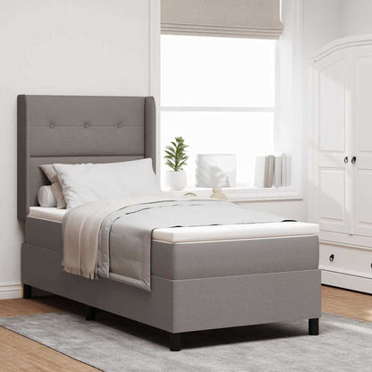 Boxspringbett Mit Matratze Stoff Taupe