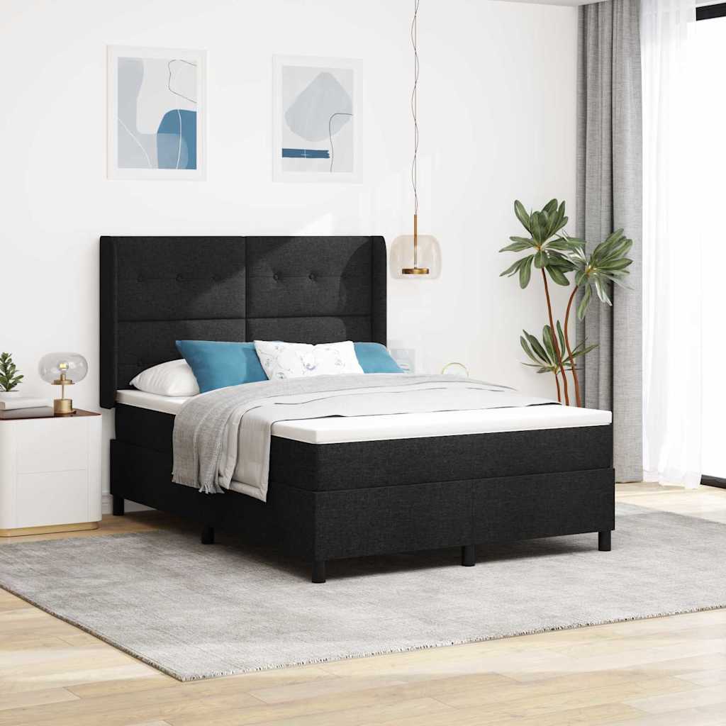 Boxspringbett Mit Matratze Stoff Schwarz