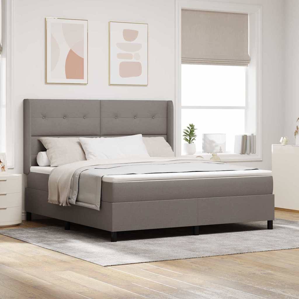 Boxspringbett Mit Matratze Stoff Taupe