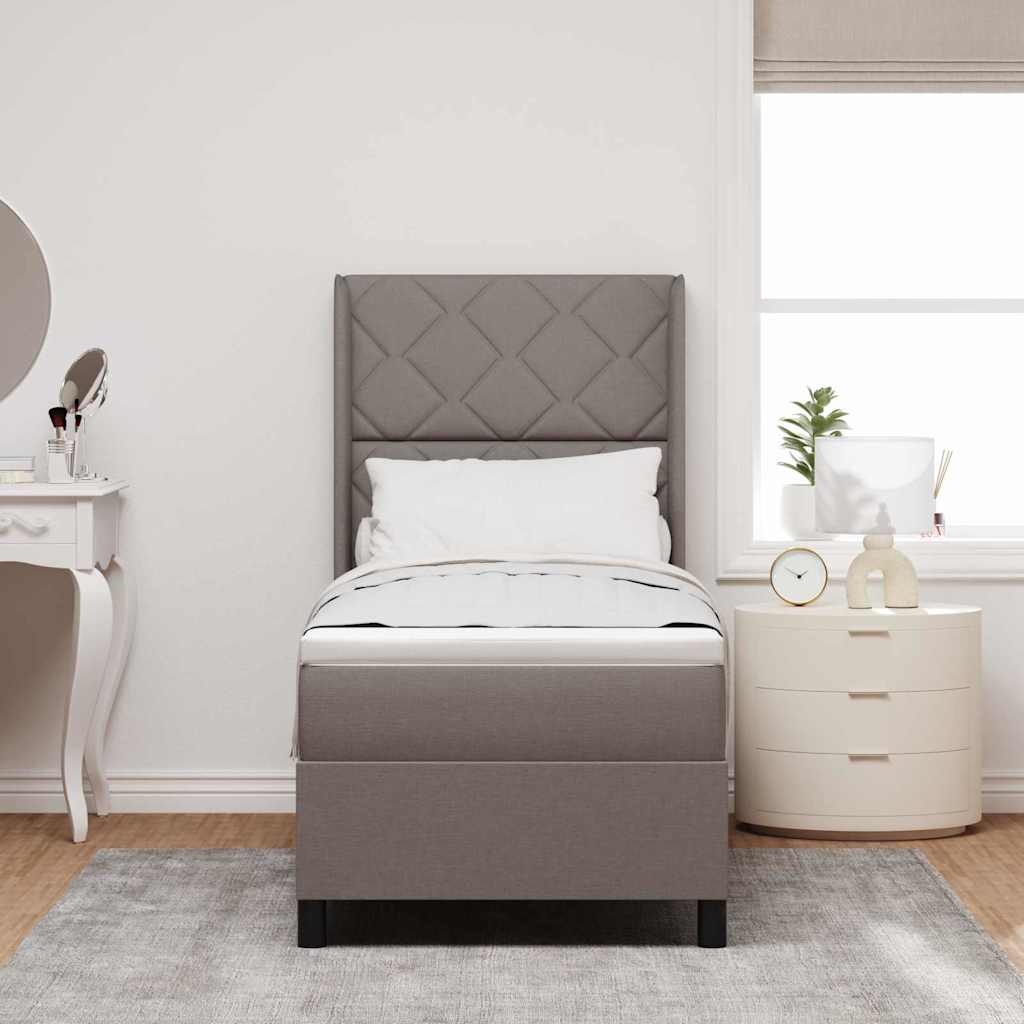 Boxspringbett Mit Matratze Stoff Taupe