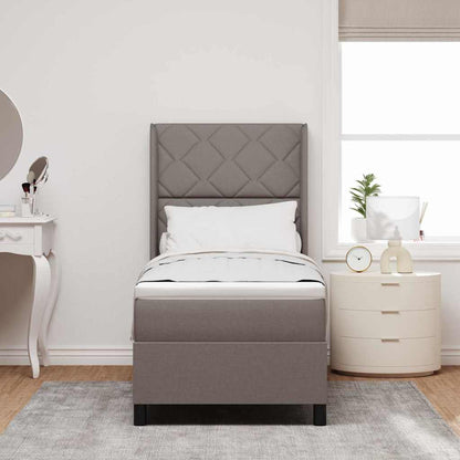 Boxspringbett Mit Matratze Stoff Taupe